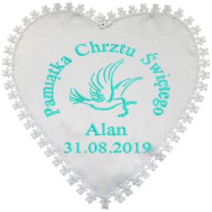 Szatka do Chrztu Świętego haftowana - Gołąbek