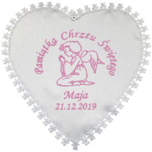 Szatka do Chrztu Świętego haftowana - Klęczący Anioł